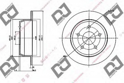 DJ PARTS bd1693 -  Тормозной диск
